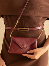 Bolsa em Couro Floater Bag Bordô